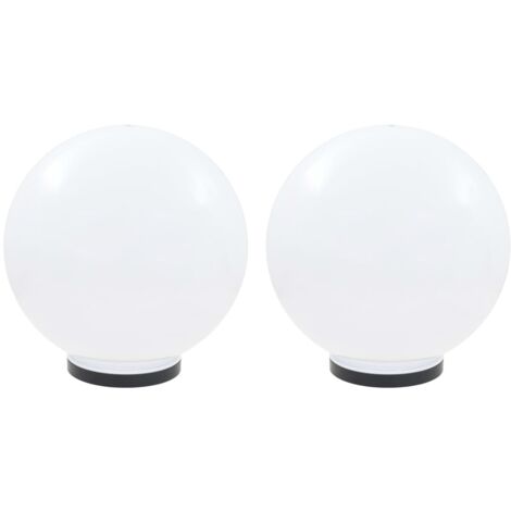 2 pcs Lampe à LED sous forme de boule Sphérique 40 cm PMMA CFW38541