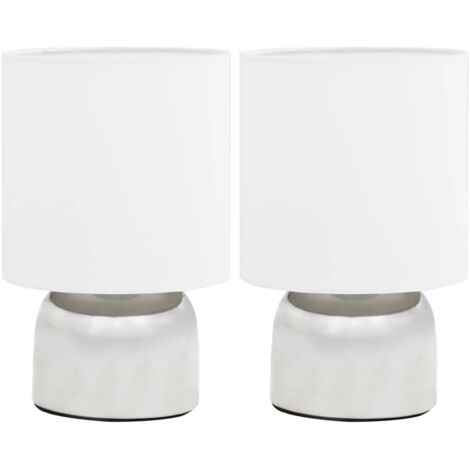 2 pcs Lampes de table Bouton tactile Blanc E14 CFW36535