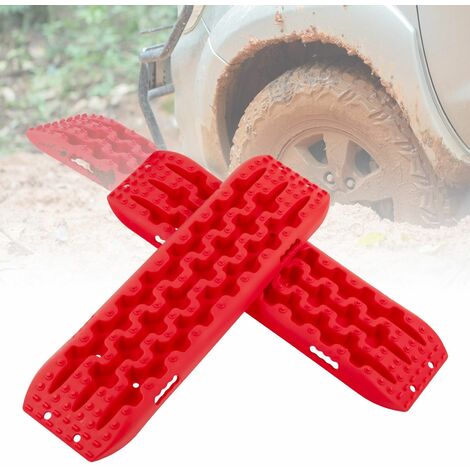 2 PCS Large Recovery Traction Boards Set W/ Jack Lift Base Traction Tire ladder