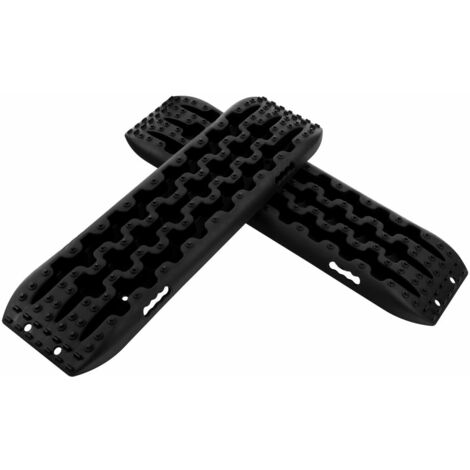 2 PCS Large Recovery Traction Boards Set W/ Jack Lift Base Traction Tire ladder