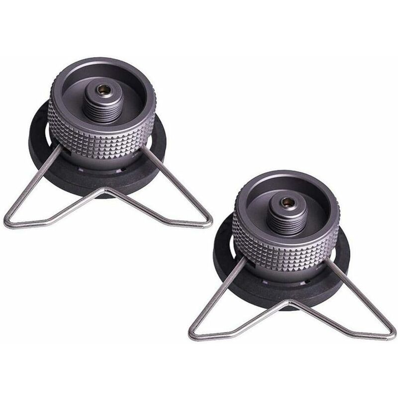 2 PCS Lightweight Portable Aluminum Alloy Camping Stove Adapter Self-closing Camping Gas Adapter Converter for Screw-in Butane Canister Gas Canister