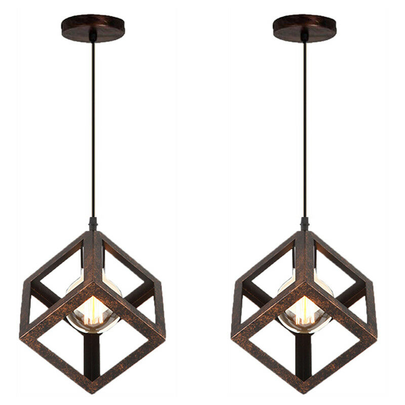 

Wottes - 2 pcs lámpara colgante industrial vintage metal retro decoración interiores iluminación creativa dormitorio sala de estar cocina Óxido