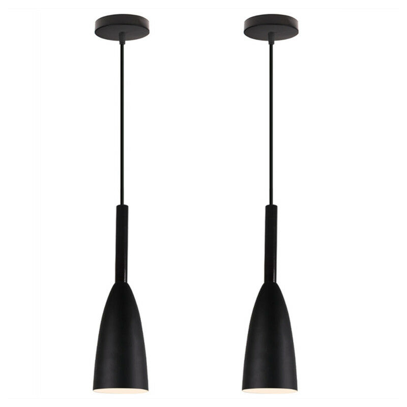 

Wottes - 2 pcs lámpara colgante industriales retro luz colgante hierro forjado iluminación E27 sala de estar cocina comedor - Negro