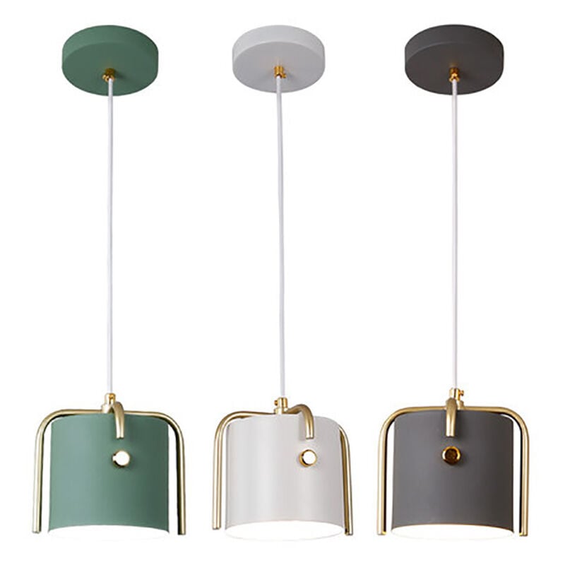 

Wottes - 2 pcs lámpara colgante jaula creativa metal interior moderna personalidad retro barra iluminación industrial baño dormitorio, Blanco - Blanco