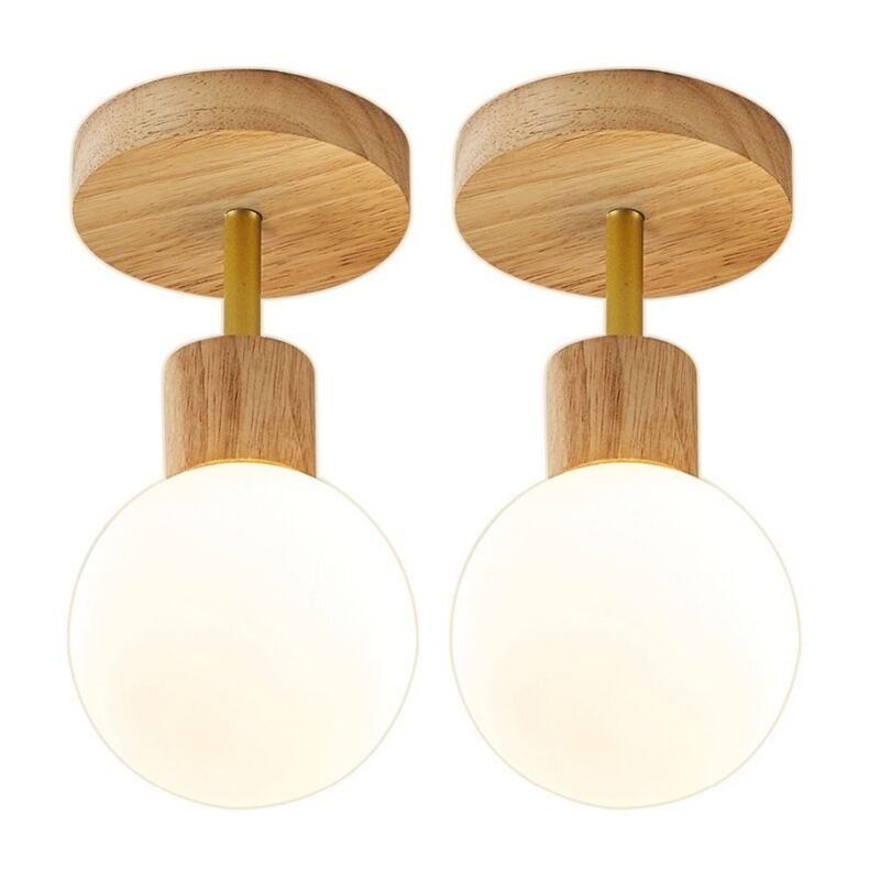 

2 pcs lámpara de techo metal moderna,E27 jaula diamantes decoración dormitorio sala de estar Ø20cm Oro rosa - Oro rosa
