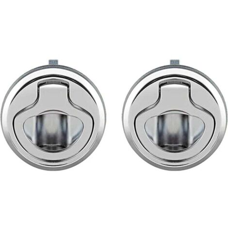 2 Pcs Loquet de Trappe Affleurant en Alliage de Zinc, Porte Affleurante Tirer la Trappe Slam Loquet Verrouillage pour Bateau Camping Car, Argent