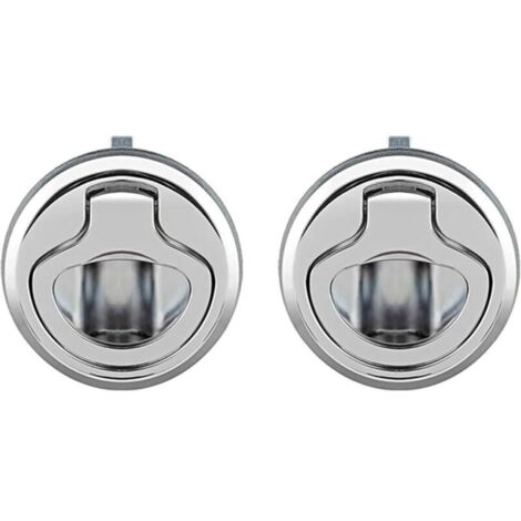 2 Pcs Loquet de Trappe Affleurant en Alliage de Zinc, Porte Affleurante Tirer la Trappe Slam Loquet Verrouillage pour Bateau Camping Car, Argent