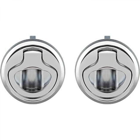 2 Pcs Loquet de Trappe Affleurant en Alliage de Zinc, Porte Affleurante Tirer la Trappe Slam Loquet Verrouillage pour Bateau Camping Car, Argent