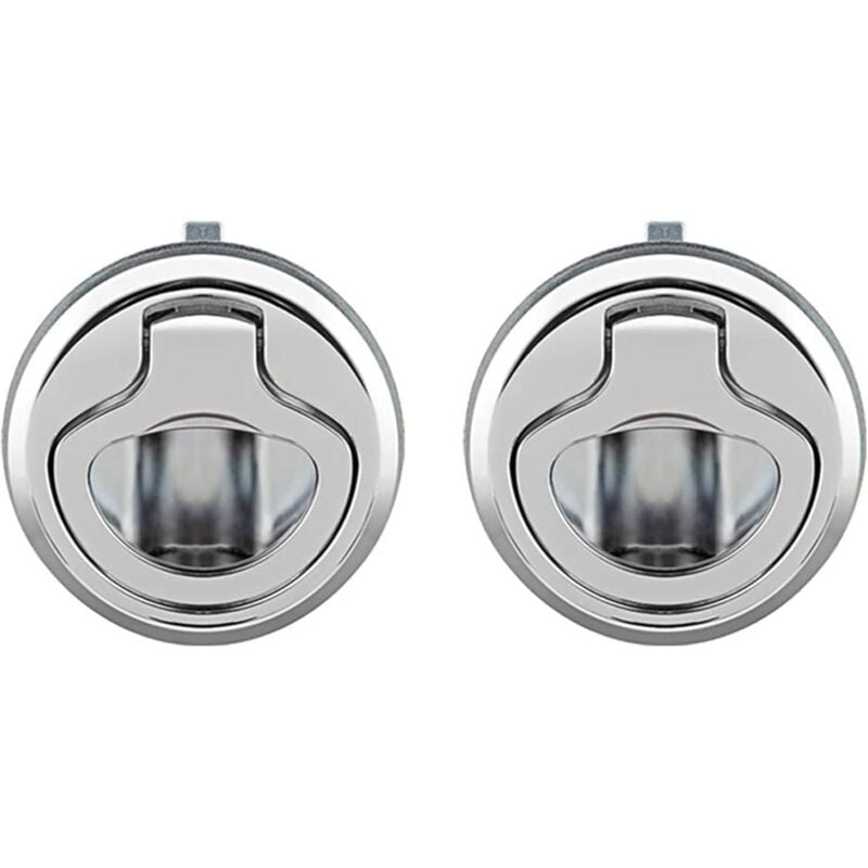 2 Pcs Loquet de Trappe Affleurant en Alliage de Zinc, Porte Affleurante Tirer la Trappe Slam Loquet Verrouillage pour Bateau Camping Car, Argent-Fei