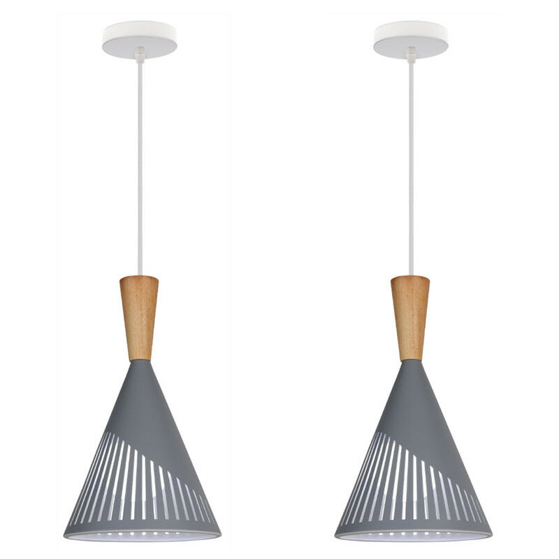 

2 pcs luz colgante creativo industrial interior moderno luz colgante ajustable minimalista Gris - Gris