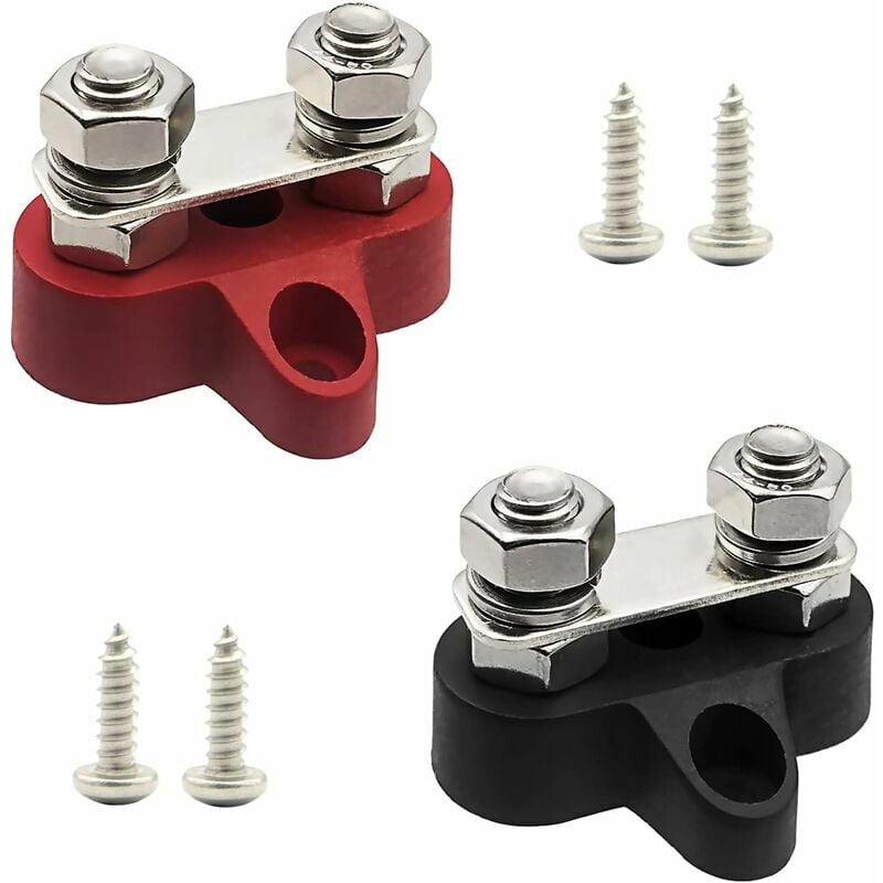 2 Pcs M8 Heavy Duty Terminals 5/16 Positive Ground Insulated Junction Post, Positive Insulated Battery Power Junction, for Boat, RV and More, IR and