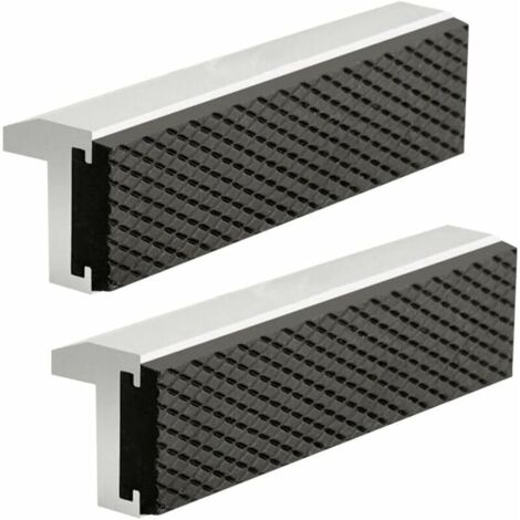 BASETBL 2 Pcs Mâchoires de protection de l'étau, mâchoires de rechange en aluminium avec aimants Accessoires pour mâchoires extra souples Caoutchouc en alliage d'aluminium de 125 mm Accessoires pour pinces pr