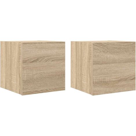2 pcs Meubles TV muraux, Banc TV, Meuble TV suspendu, Lowboard chêne sonoma 30,5x30x30 cm YHJ58334