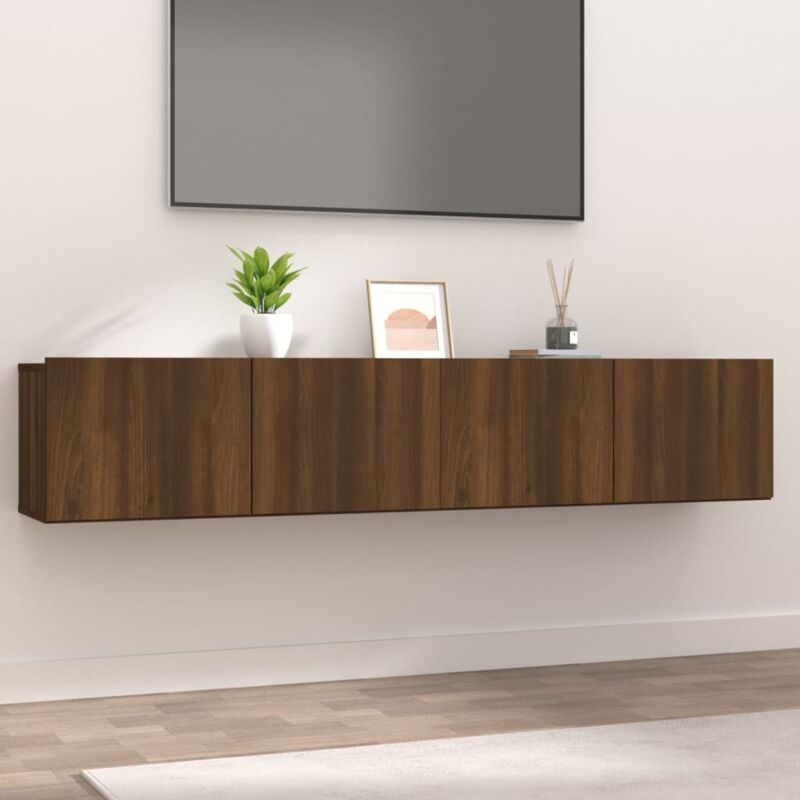 2 pcs Meubles TV,Meuble de Rangement,Banc tv chêne marron 80x30x30 cm bois ingénierie CFW768532