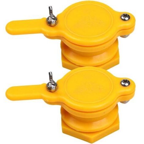 2 pcs Miel Gate Valve robinet Extracteur de miel Apiculture Bottling Outil Bee Gardant Fournitures Miel robinet Outil Apiculteur équipements,44mm (Jaune)