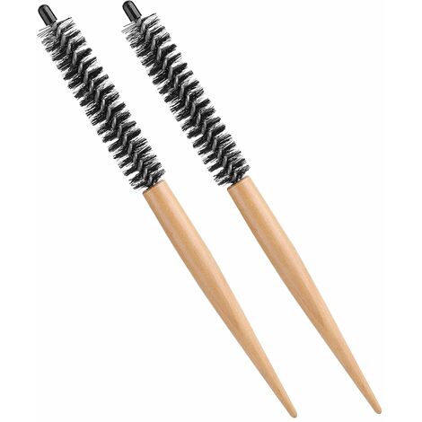 2 Pcs Mini Brosse à Cheveux Ronde Petit Peigne Rond Peigne de Massage Teasing Brush Salon Roller Peigne Accessoires de Coiffure pour Cheveux Fins, Cheveux Courts, Frange, Barbe, Lift, Boucles