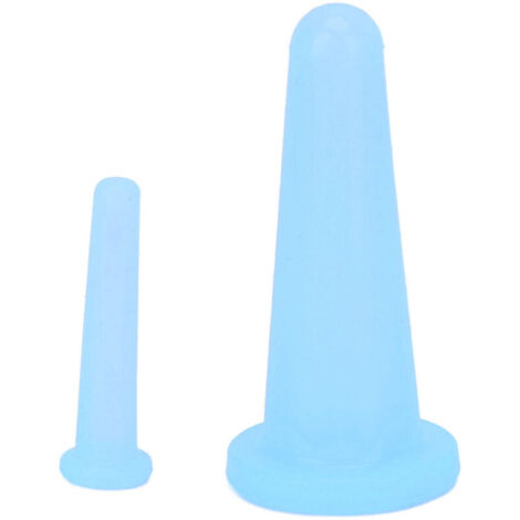 2 PCS Mini Ventouses Visage en Silicone Souple - Appareil de Massage par Aspiration Portable pour Soins à Domicile Bleu