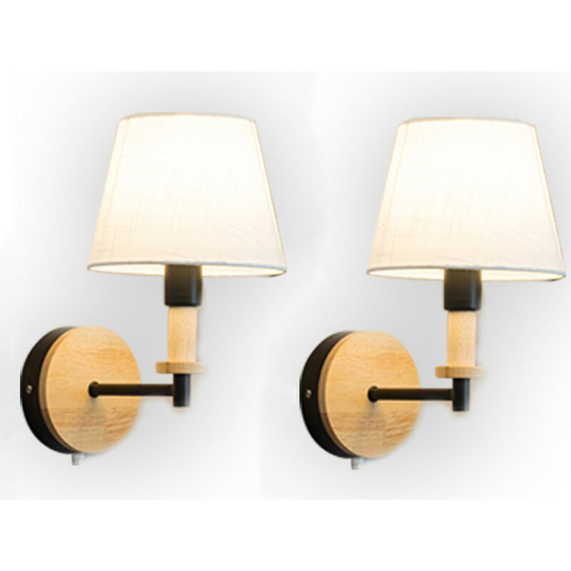 Wottes - 2 Pcs Modern Industrial Wall Lamp Sconce Metal Wall Lighting E27 Living Room Kitchen Dining Room - bianco