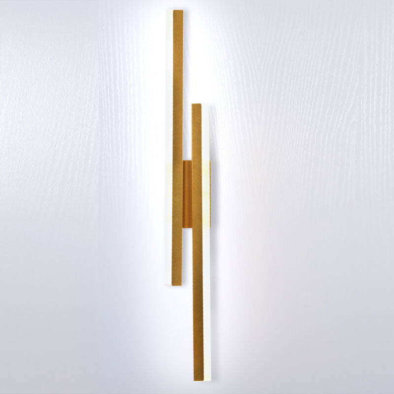Image of Wottes - Lampada da Parete led Moderno Applique da Parete Interno Lampada a Muro Oro Luce Bianco Fredda 2 Luci