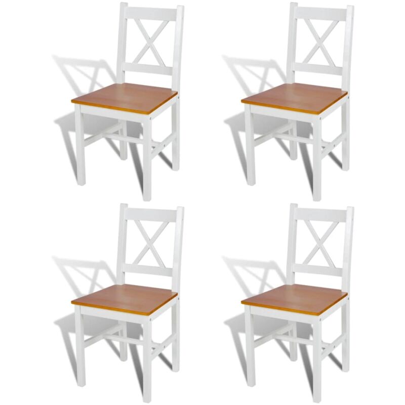 Vidaxl - Dining Chairs 4 pcs White Pinewood