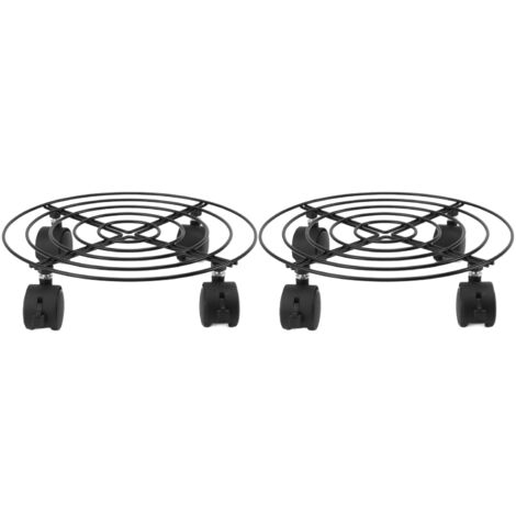 2 PCS Outdoor Plant Dolly with Lockable Wheels Iron and PVC High Load Bearing Rolling Plant Stand Base for Large Plants