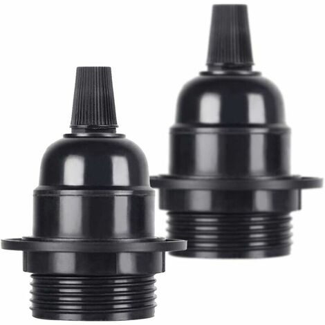 2 Pcs/Pack Edison Screw ES E27 Light Bulb Lamp Holder Pendant Socket Black Bakelite