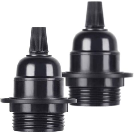 2 Pcs/Pack Edison Vis ES E27 Ampoule Ampoule Support de Lampe Pendentif Douille Noir Bakélite