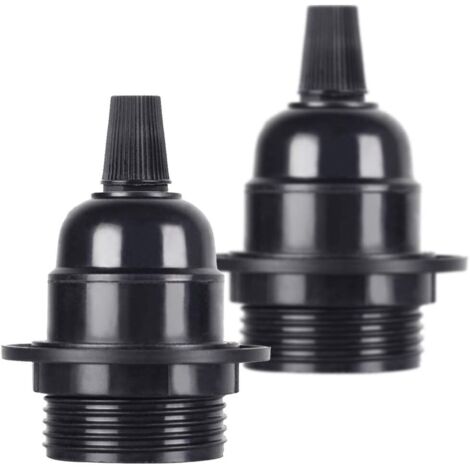 2 Pcs/Pack Edison Vis ES E27 Ampoule Ampoule Support de Lampe Pendentif Douille Noir Bakélite