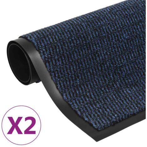 2 pcs Paillassons d'entrée, Tapis de Porte,Tapis Entrée Intérieur 60 x 90 cm Bleu MKS41092