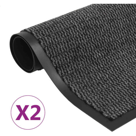 2 pcs Paillassons d'entrée, Tapis de Porte,Tapis Entrée Intérieur 80 x 120 cm Anthracite MKS40754