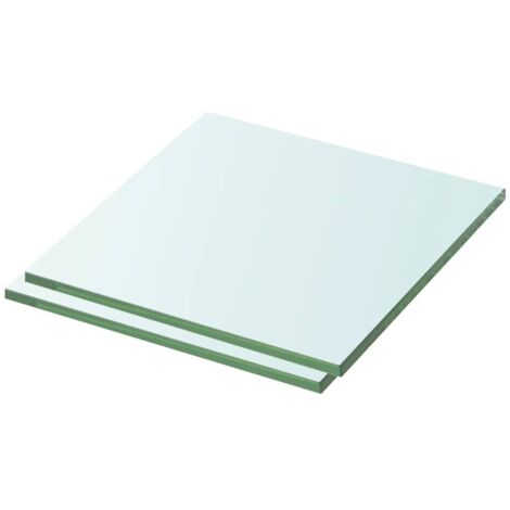 2 pcs Panneaux d'étagère, Tablettes Murale, Meubles de rangement Verre Transparent 30 x 25 cm MAE1072