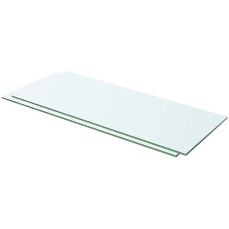 2 pcs Panneaux d'étagère, Tablettes Murale, Meubles de rangement Verre Transparent 60x20 cm MAE2606