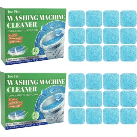 2 PCS Pastilles Nettoyant Machine à Laver – Action Ultra Forte Contre les Odeurs & le Calcaire, Nettoyant Lave-Linge Formule Nettoyage Profond, Compatible Frontale/Top-Loader