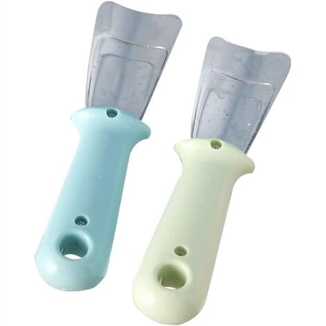 2 pcs Pelles à Glace pour Réfrigérateur,Pelle à Glace en Acier Inoxydable,pour Décongeler Les Réfrigérateurs et Les Congélateurs,Outil pour Réfrigérateur Nettoyage(Bleu et Vert)