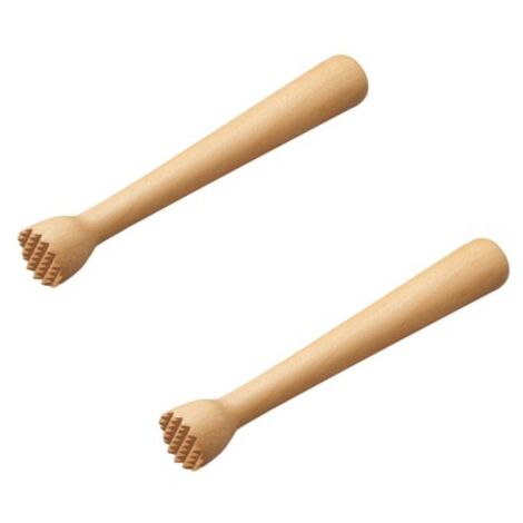 2 Pcs Pilon en bois, pilon de bar, pilon pour cocktails, pilon pour mojitos, Bois, 25 x 3,5cm