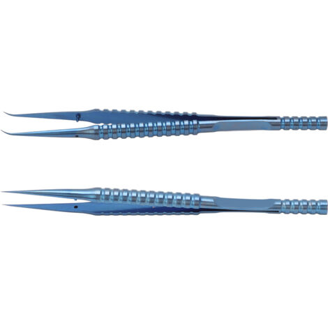 2 Pcs Pince à Pointe Fine Droite et Courbée en Alliage de Titane pour Soudure et Réparation Électronique