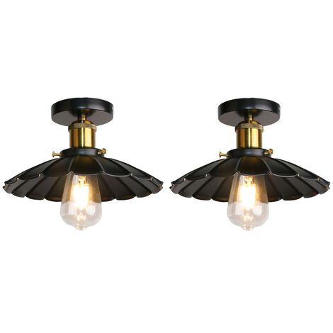 Lampadario Plafoniera Industriale Moderno Vintage Nero 8 Teste Ferro  Soggiorno Camera Letto Cucina Bagno 60W 15cm x 75cm A++