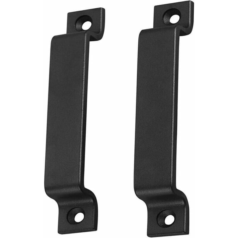 2 pcs poignée de porte Grange solide noir poignée de porte en acier tirer la porte coulissante en noir ou en acier inoxydable y compris les vis