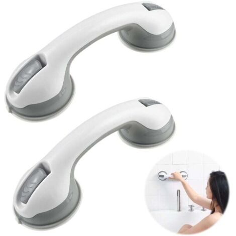 2 PCS Poignée Ventouse Baie Vitrée, Barre de Douche Ventouse, Barre de Maintien Douche, Main Courante Imperméable et Antidérapante, Adapté Aux Personnes Handicapées, âgées et Blessées
