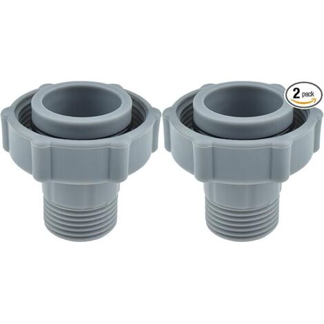 2-Pcs Pool Drain Fitting schließt an, ID 1.5-Zoll Pool Drain Fitting, OD 1.0-Zoll, Innengewinde 3/4-Zoll für Verbinden der Unterseite des Swimmingpools und des Gartenrohrs (grau)