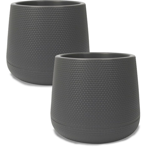 2 Pcs Pots à Fleurs Plastique Eco-friendly  - LENN Impression Panier Tissé