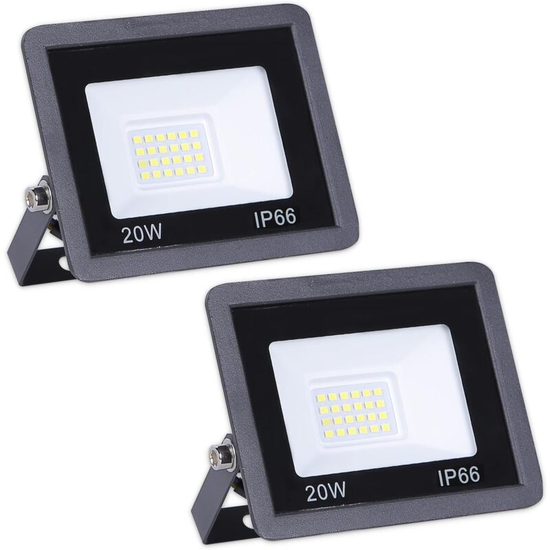 2 pcs Projecteur led extérieur, 100-265 Volt, Projecteur led Boîtier aluminium Projecteur extérieur étanche Projecteur enseigne haute luminosité