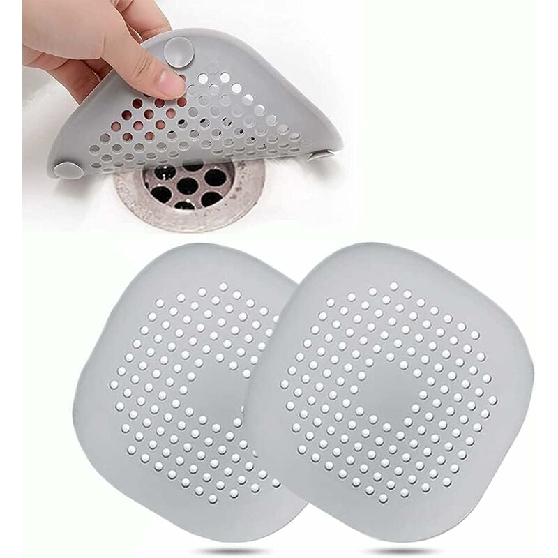 Linghhang - Lot de 2 protecteurs de canalisation en silicone, crépine d'évier de cuisine avec ventouse, crépine de couvercle de vidange de baignoire