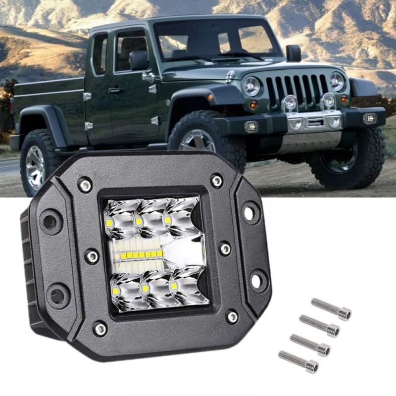 Longziming - Rampe de Phare led, 5 Pouces 39W , projecteurs lumière Feux de Travail pour Offroad Voiture camions suv atv 4x4 Tracteur Bateau,6000k