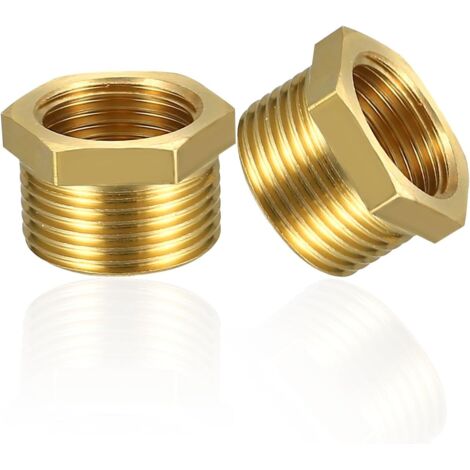 2 pcs Réducteur, Laiton, Filetage mâle 32.5mm, Filetage femelle 19.5mm, Raccord eau gaz