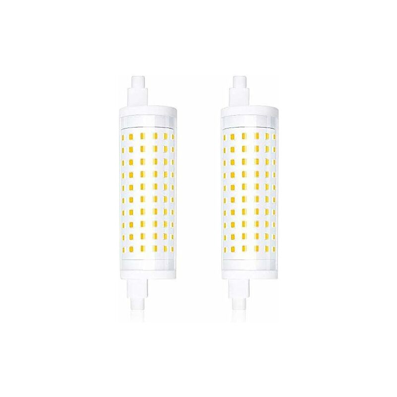 

2-PCS Regulable 15W R7S 118mm Bombilla LED Lámpara lineal J118 T3 220V 360 grados 1500 Lumen equivalente 150W Bombilla halógena blanca cálida 3000k