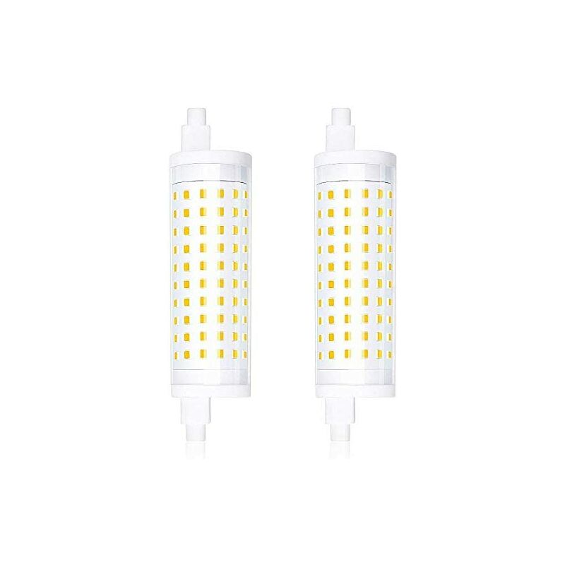 

2-PCS Regulable 15W R7S 118mm Bombilla LED Lámpara lineal J118 T3 220V 360 grados 1500 Lumen equivalente 150W Bombilla halógena blanca cálida 3000k