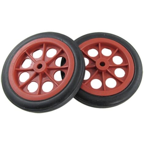 2 Pcs remplaçable Roues chariot à provisions 4.4" Rouge Noir