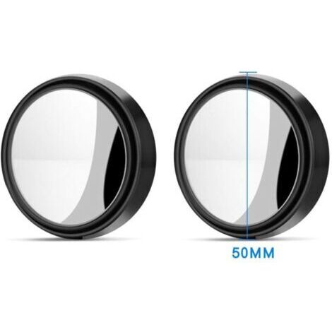 2 PCS Rotation à 360°Rétroviseurs Extérieur d'Angle Mort-HD Grand Angle avec Auto-adhésif 3M Rétroviseurs Réglable Blind Spot Mirror(noir)