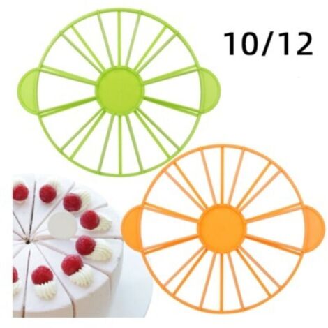 2 Pcs Séparateur de gâteau 10/12 gâteau égaliseur gâteau diviseur outils de cuisson-orange+vert